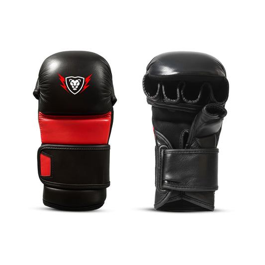 Cowhide Leather Open Palm MMA Fight Gloves 4 Oz - Unisex