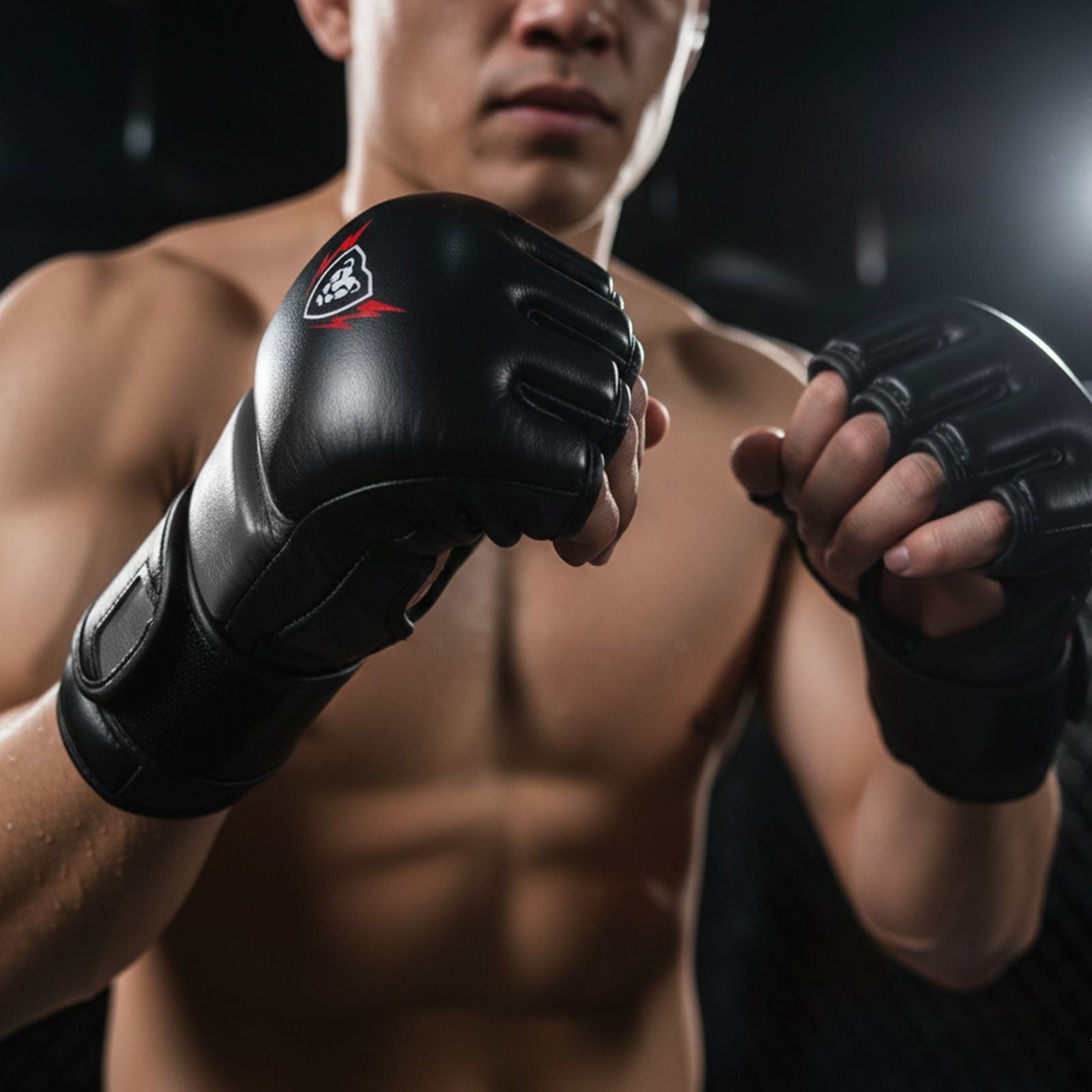 Cowhide Leather Open Palm MMA Fight Gloves 4 Oz - Unisex