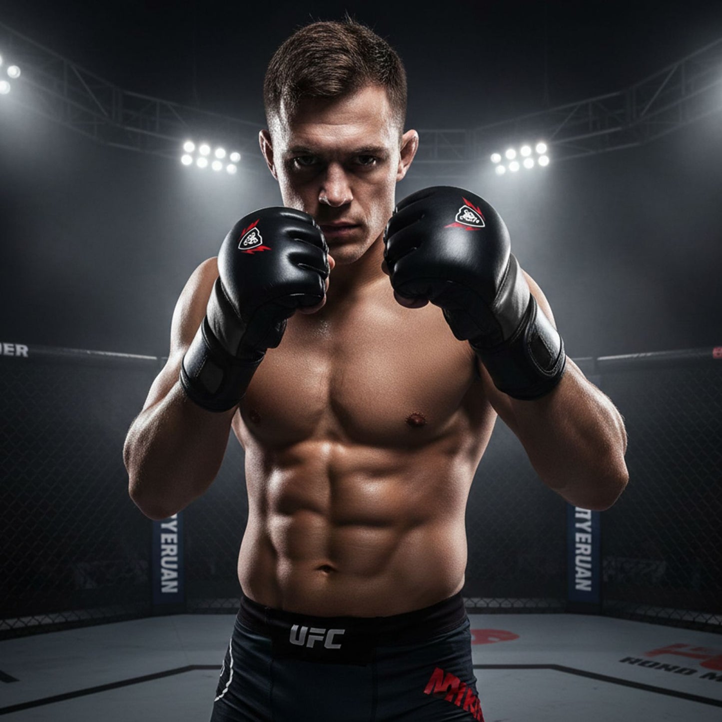 Cowhide Leather Open Palm MMA Fight Gloves 4 Oz - Unisex