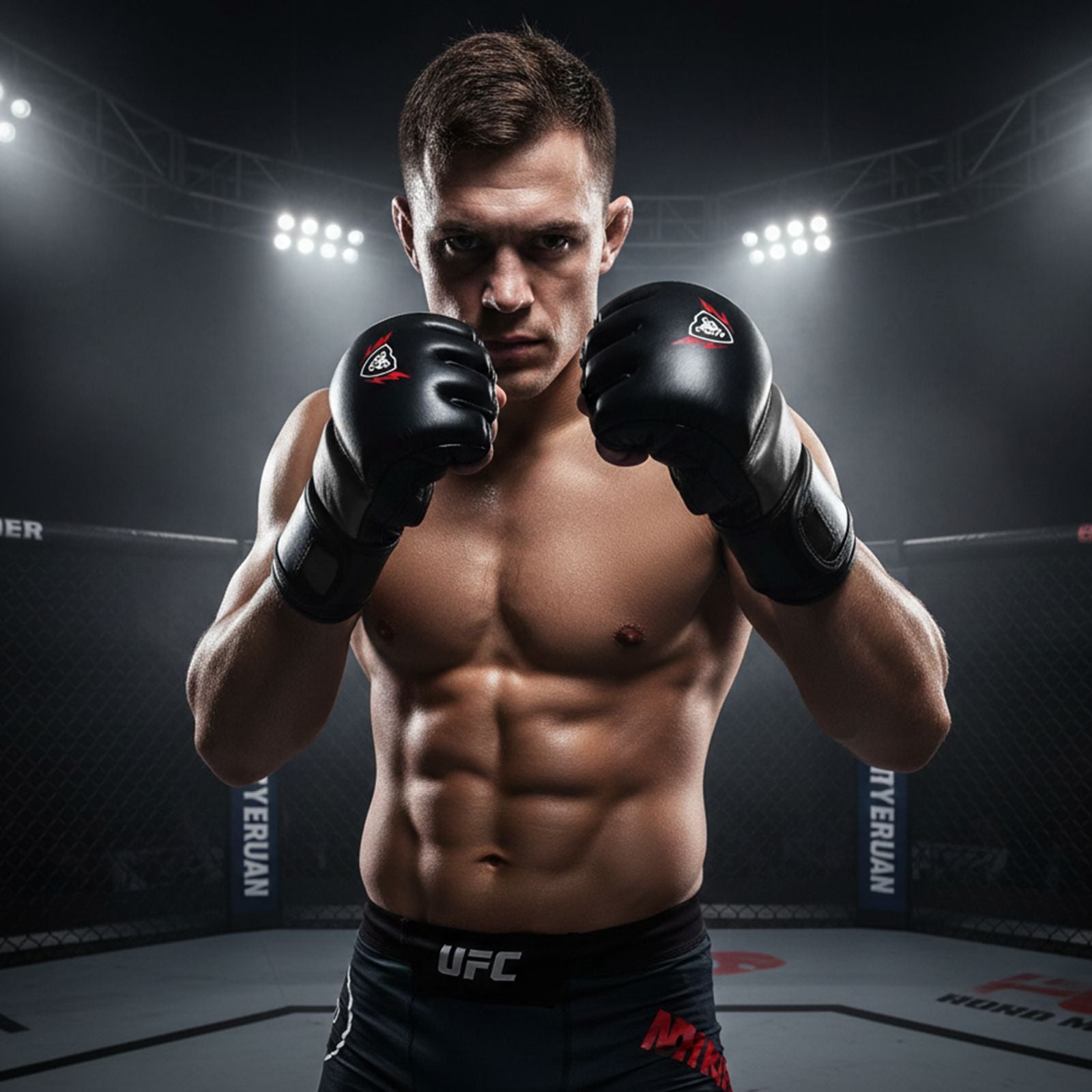 Cowhide Leather Open Palm MMA Fight Gloves 4 Oz - Unisex