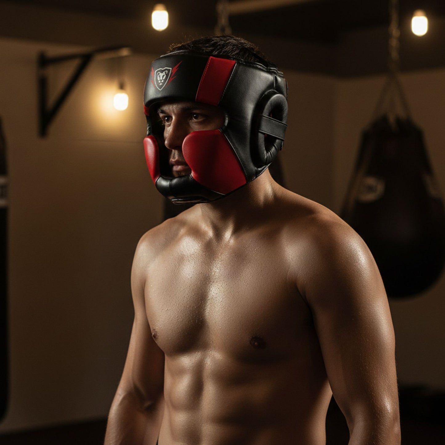 Cowhide Leather Sparring MMA Headguard