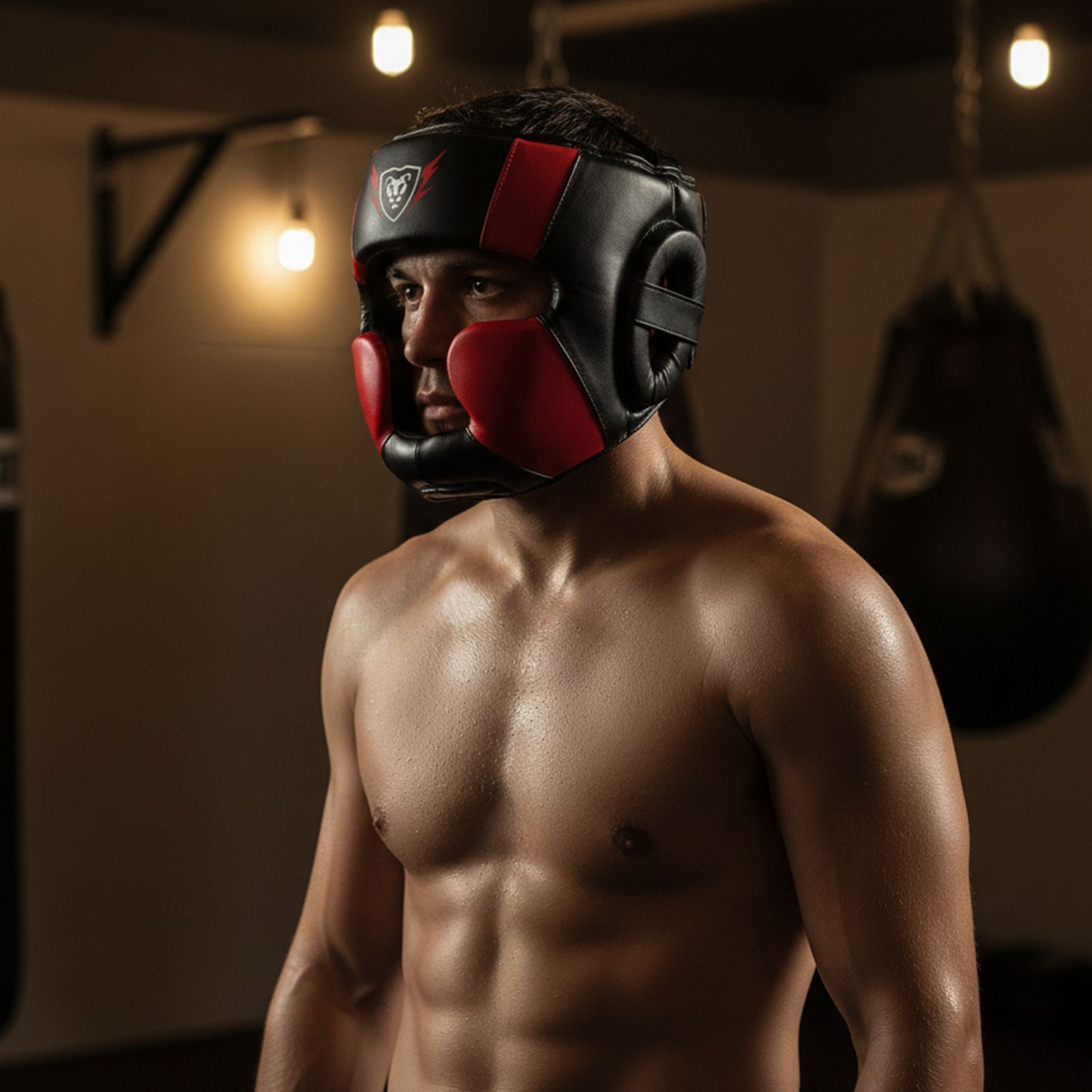 Cowhide Leather Sparring MMA Headguard