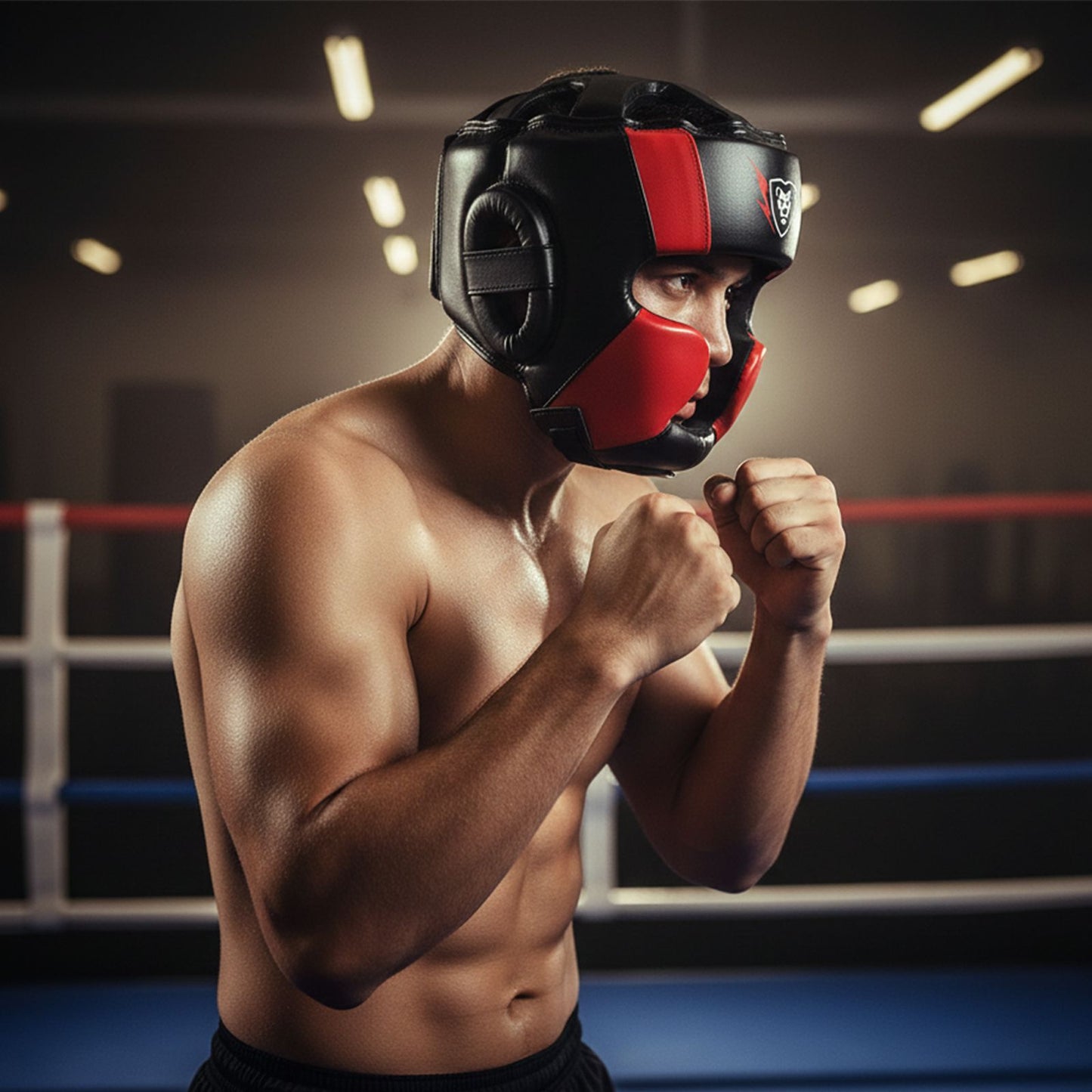 Cowhide Leather Sparring MMA Headguard