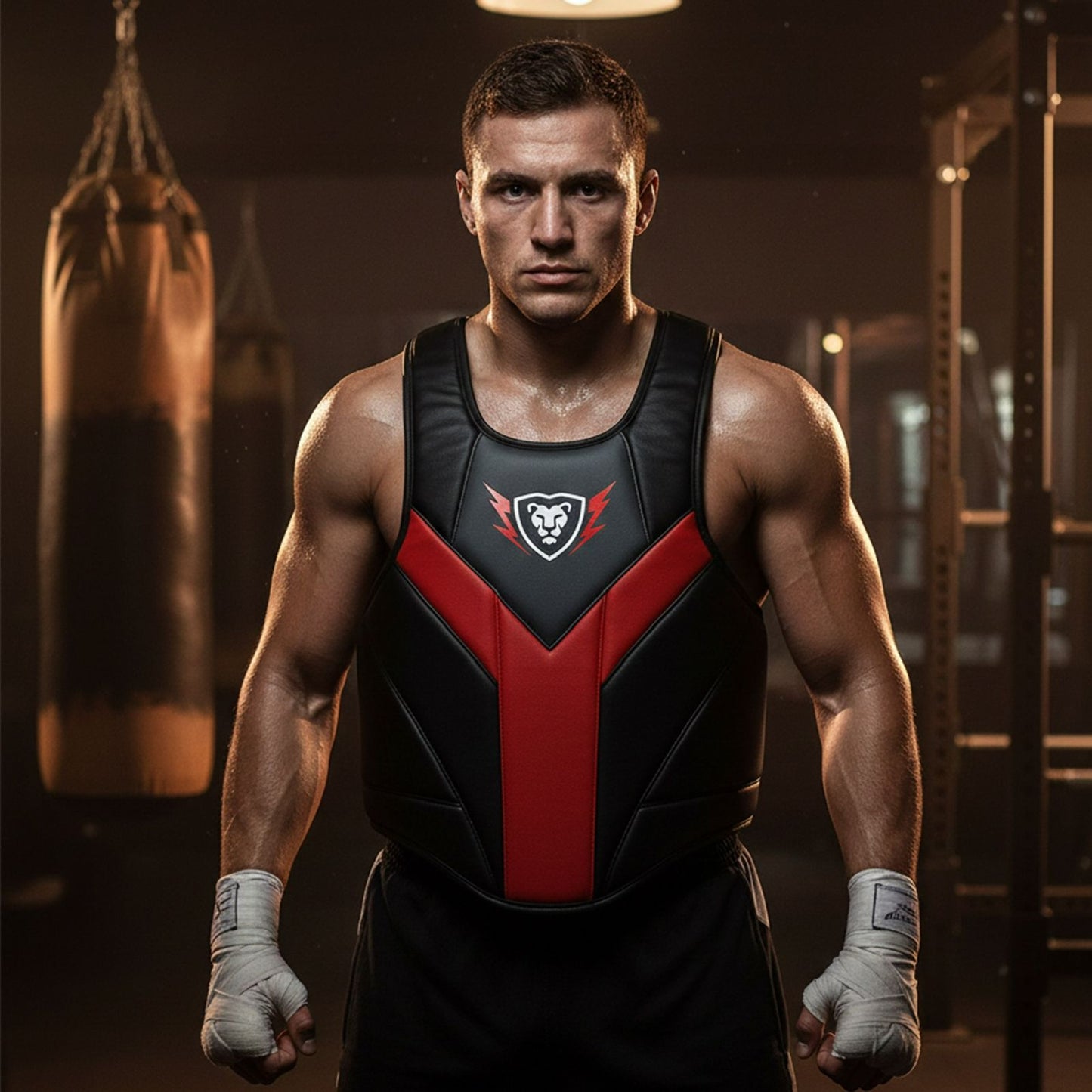 Cowhide Leather Chest Guard: Kickboxing & MMA Training