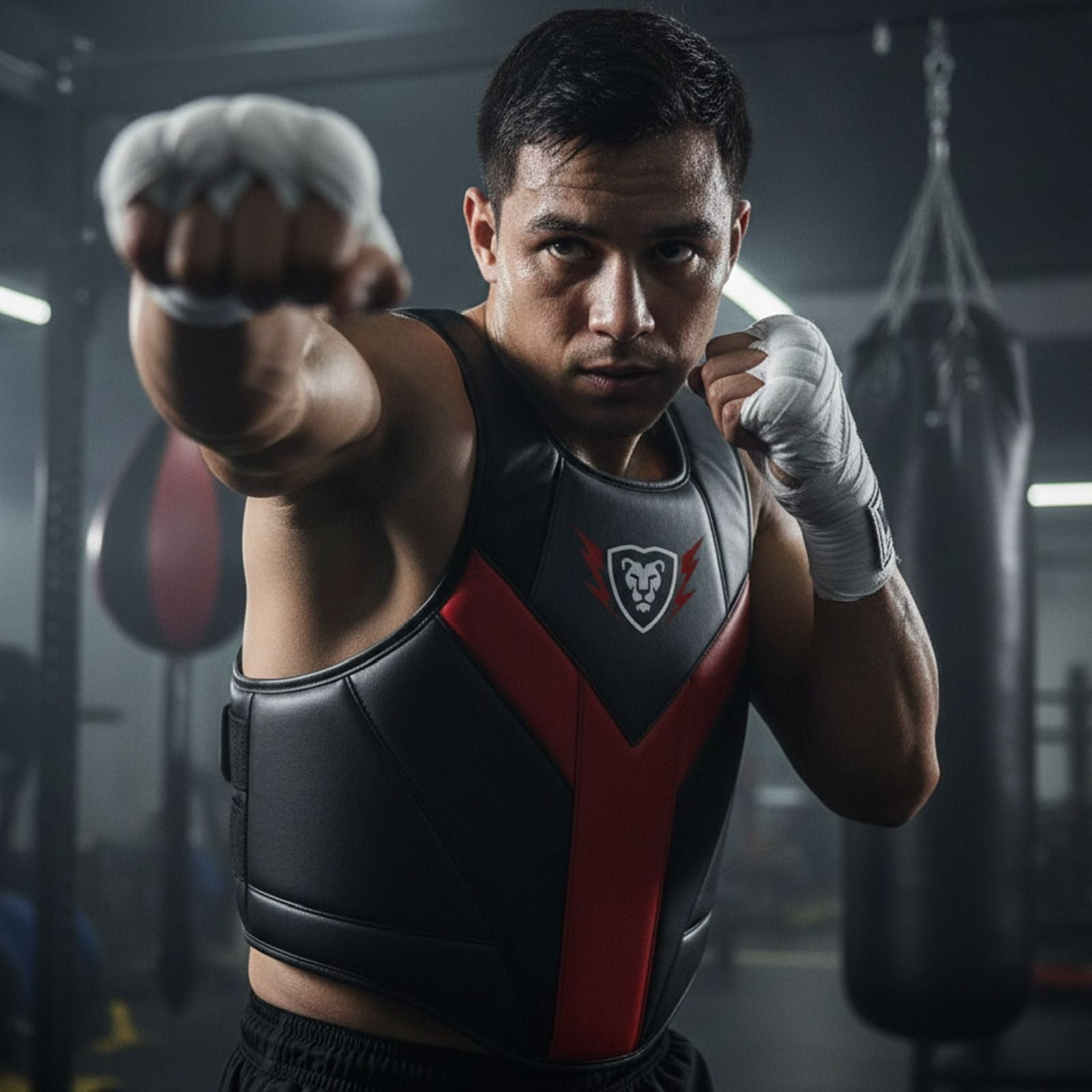 Cowhide Leather Chest Guard: Kickboxing & MMA Training