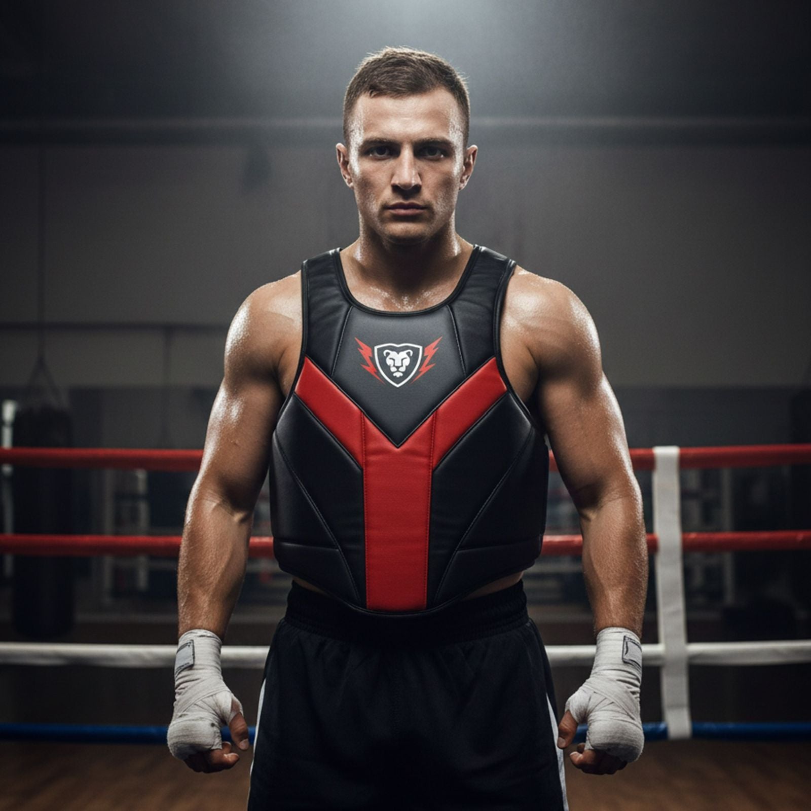 Cowhide Leather Chest Guard: Kickboxing & MMA Training