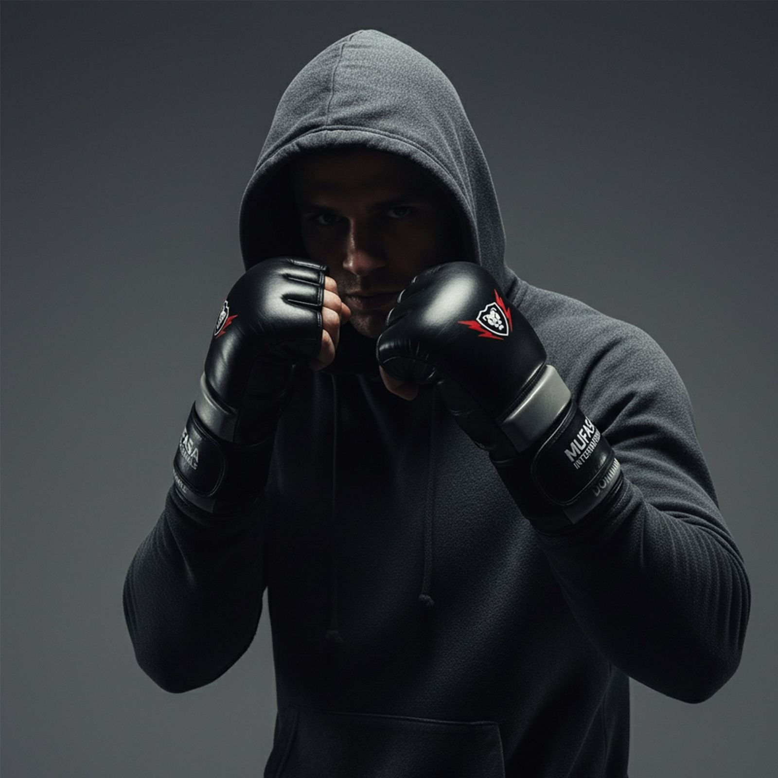Cowhide Leather Open Palm Gloves and HeadGuard Set 
