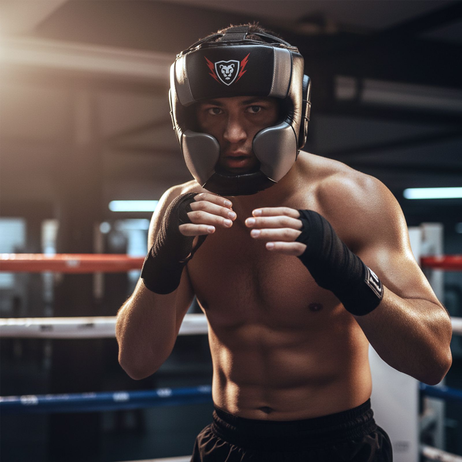 Cowhide Leather Gloves and HeadGear Set UFC Fighter Gloves