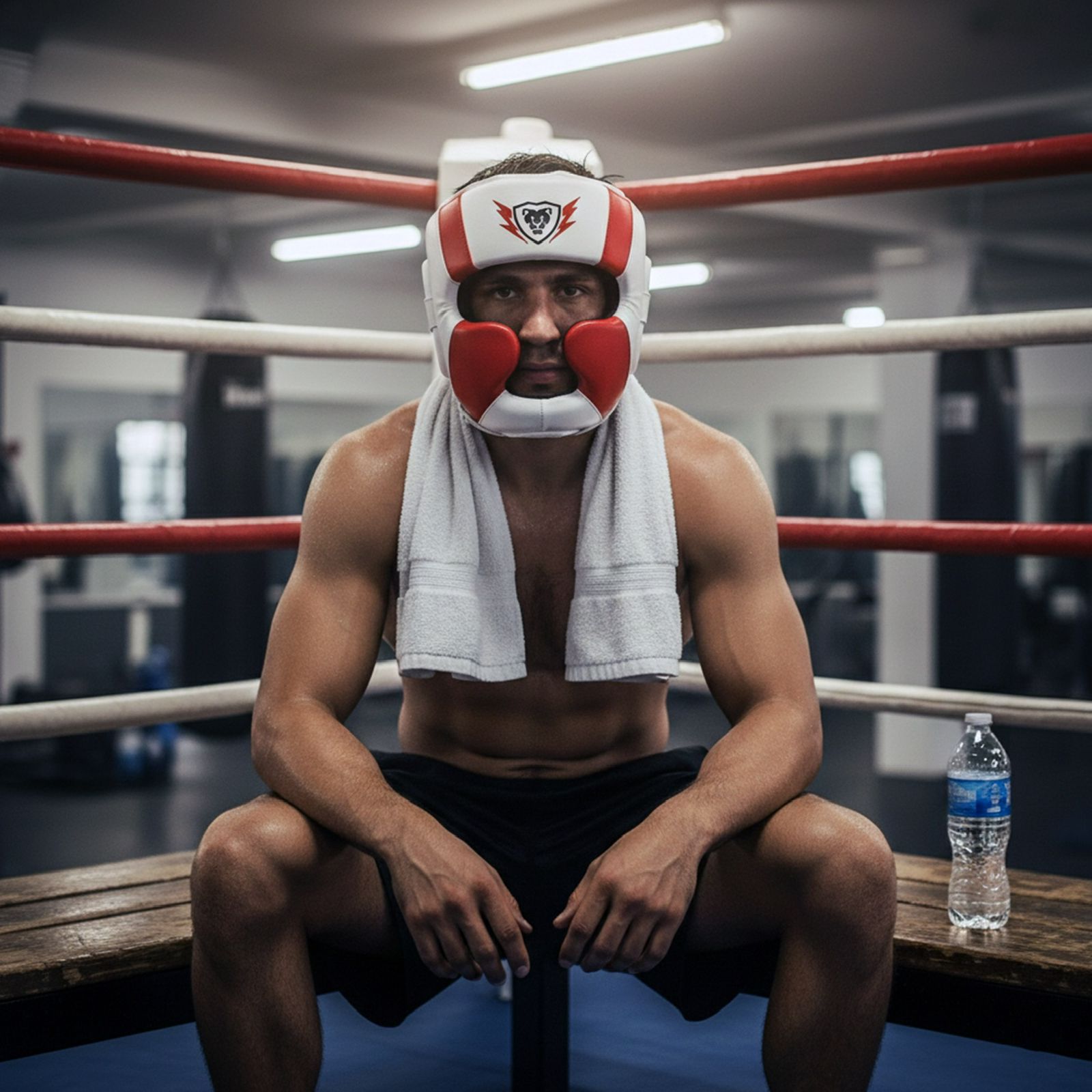 Cowhide Leather Boxing Gloves and HeadGear Set for Boxing 