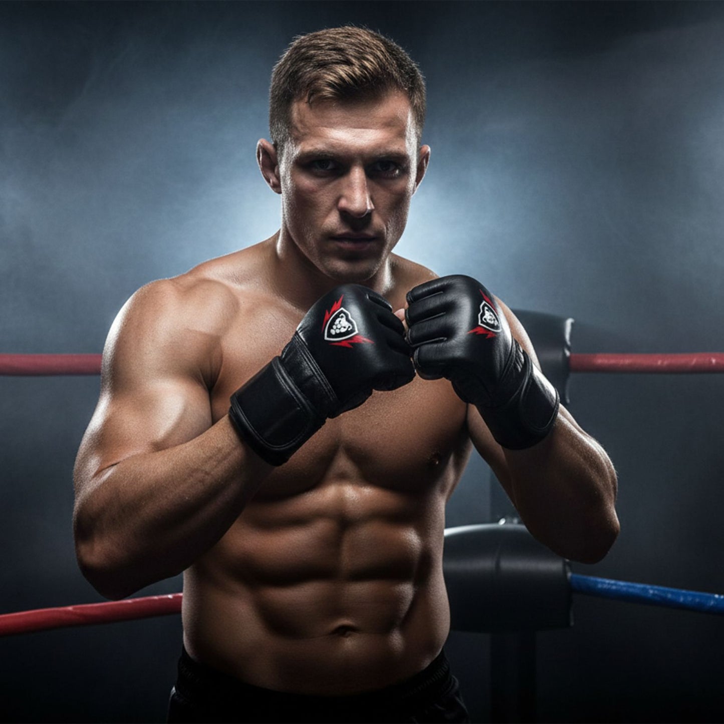 Leather Open Palm MMA Fight Gloves 4 Oz, Unisex