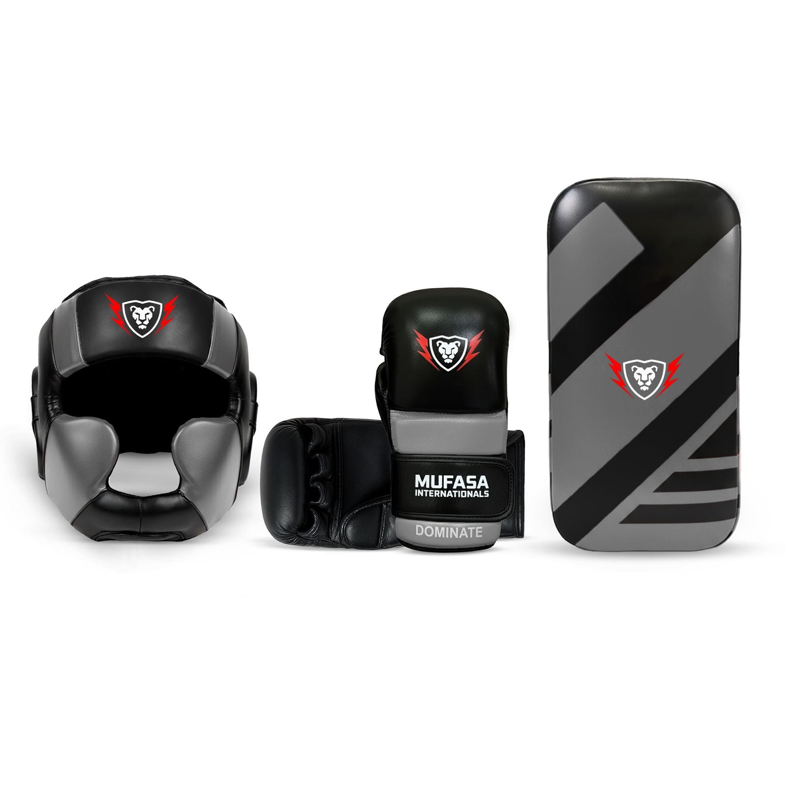 Cowhide Leather Boxing Gloves, Thai Pad, HeadGear Boxing Set